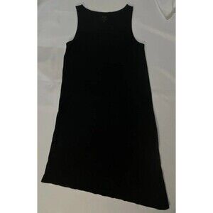 Pure J Jill Dress Womens M Petite PJ V Neck Asymmetric Tank Midi Modal Black